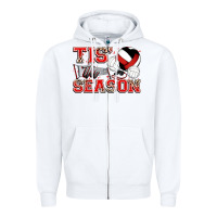 White tis' the season volleyball Zipper Hoodie - Zillion Design Studio