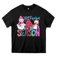 Black It's Freezin Season Heavy Core Tee - CowhideDigitalArt