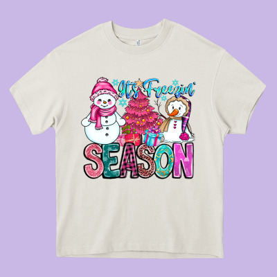 It's Freezin Season Heavy Core Tee Designed By Cowhidedigitalart