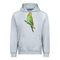Heather Grey Budgeriar Bird Parrot Urban Hoodie - LillyAllenDesigns