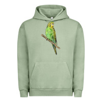 Pigment Oil Green Budgeriar Bird Parrot Urban Hoodie - LillyAllenDesigns