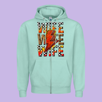 Zipper Hoodie wife wife wife