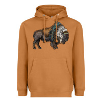Meerkat bison with indian headdress Heavyweight Hoodie - RanaPortraitStore