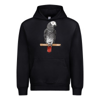 Black African Gray Parrot Bird Urban Hoodie - LillyAllenDesigns