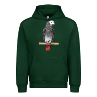 Forest Green African Gray Parrot Bird Urban Hoodie - LillyAllenDesigns