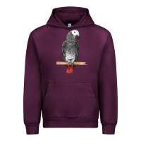 Mauve Wine African Gray Parrot Bird Urban Hoodie - LillyAllenDesigns