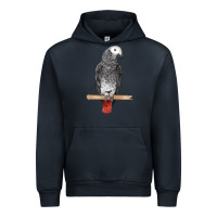 Navy African Gray Parrot Bird Urban Hoodie - LillyAllenDesigns