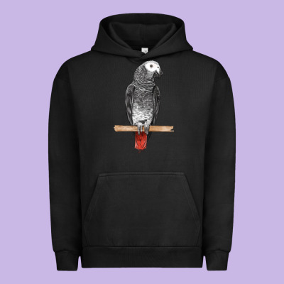 African Gray Parrot Bird Urban Hoodie Designed By Lillyallendesigns