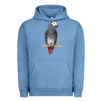 Pigment Pebble Blue African Gray Parrot Bird Urban Hoodie - LillyAllenDesigns