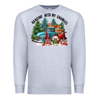 Heather Grey hanging with my gnomies Premium Sweatshirt - FaDigitalArtStudio