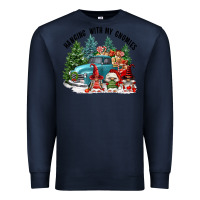 Navy hanging with my gnomies Premium Sweatshirt - FaDigitalArtStudio