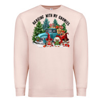 Pale Pink hanging with my gnomies Premium Sweatshirt - FaDigitalArtStudio