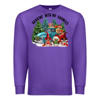 Purple hanging with my gnomies Premium Sweatshirt - FaDigitalArtStudio