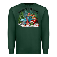 Sports Green hanging with my gnomies Premium Sweatshirt - FaDigitalArtStudio