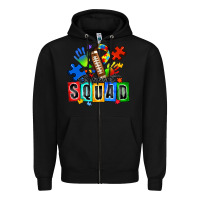 Black american football support squad autism Zipper Hoodie - Zillion Design Studio