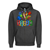Charcoal Heather american football support squad autism Zipper Hoodie - Zillion Design Studio