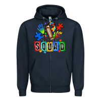 Navy american football support squad autism Zipper Hoodie - Zillion Design Studio