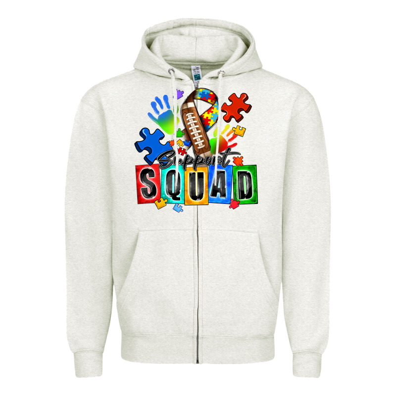 American Football Support Squad Autism Zipper Hoodie by Zillion Design Studio | Teevron