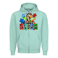 Seafoam american football support squad autism Zipper Hoodie - Zillion Design Studio
