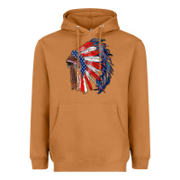 Meerkat american flag indian headdress Heavyweight Hoodie - RanaPortraitStore