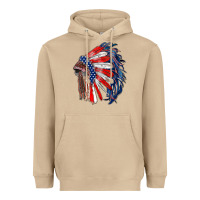 Mushroom american flag indian headdress Heavyweight Hoodie - RanaPortraitStore