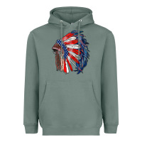Sage american flag indian headdress Heavyweight Hoodie - RanaPortraitStore
