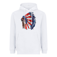 White american flag indian headdress Heavyweight Hoodie - RanaPortraitStore