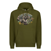 Army Green classy but trashy racoon Premium Hoodie - NancyCooperArtShop