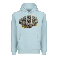 Blue Mist classy but trashy racoon Premium Hoodie - NancyCooperArtShop