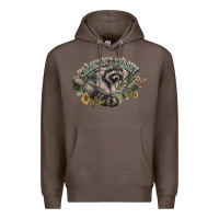 Coffee classy but trashy racoon Premium Hoodie - NancyCooperArtShop