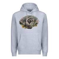 Heather Grey classy but trashy racoon Premium Hoodie - NancyCooperArtShop