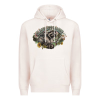 Pale Pink classy but trashy racoon Premium Hoodie - NancyCooperArtShop