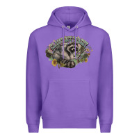 Purple classy but trashy racoon Premium Hoodie - NancyCooperArtShop
