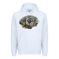 White classy but trashy racoon Premium Hoodie - NancyCooperArtShop