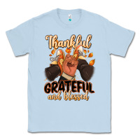 Dusty Blue Thankful grateful and Blessed black man sneakers Classic Tee - RanaPortraitStore