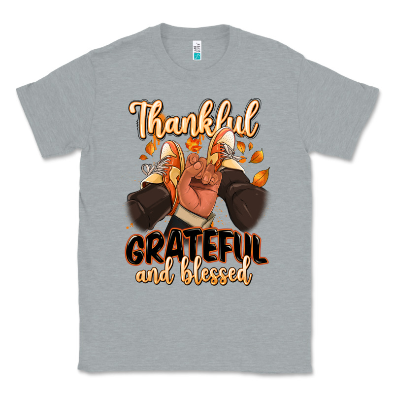 Thankful Grateful And Blessed Black Man Sneakers Classic Tee by RanaPortraitStore | Teevron