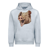 Heather Grey american yorkshire pig face Urban Hoodie - LillyAllenDesigns