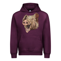 Mauve Wine american yorkshire pig face Urban Hoodie - LillyAllenDesigns