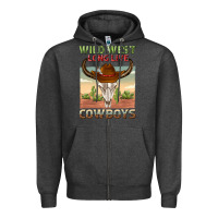 Charcoal Heather wild west long live cowboys Zipper Hoodie - texasbilliewilder