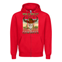 Red wild west long live cowboys Zipper Hoodie - texasbilliewilder