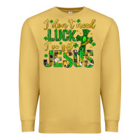 Antique Gold i dont need luck ive got jesus st. patricks day Premium Sweatshirt - Neo Western