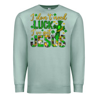 Seafoam i dont need luck ive got jesus st. patricks day Premium Sweatshirt - Neo Western