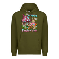 Army Green happy easter y'all rabbit Premium Hoodie - BarkalooDesign