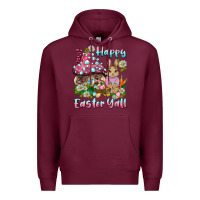 Burgundy happy easter y'all rabbit Premium Hoodie - BarkalooDesign