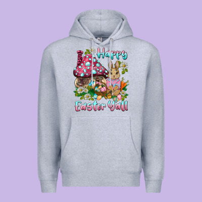 Happy Easter Y'all Rabbit Premium Hoodie Designed By Barkaloodesign