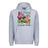 Heather Grey happy easter y'all rabbit Premium Hoodie - BarkalooDesign