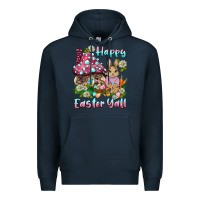 Navy happy easter y'all rabbit Premium Hoodie - BarkalooDesign