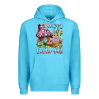 Ocean Blue happy easter y'all rabbit Premium Hoodie - BarkalooDesign