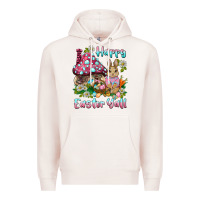 Pale Pink happy easter y'all rabbit Premium Hoodie - BarkalooDesign