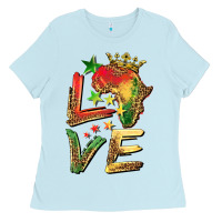 Baby Blue juneteenth love Ladies Tee - BarkalooDesign
